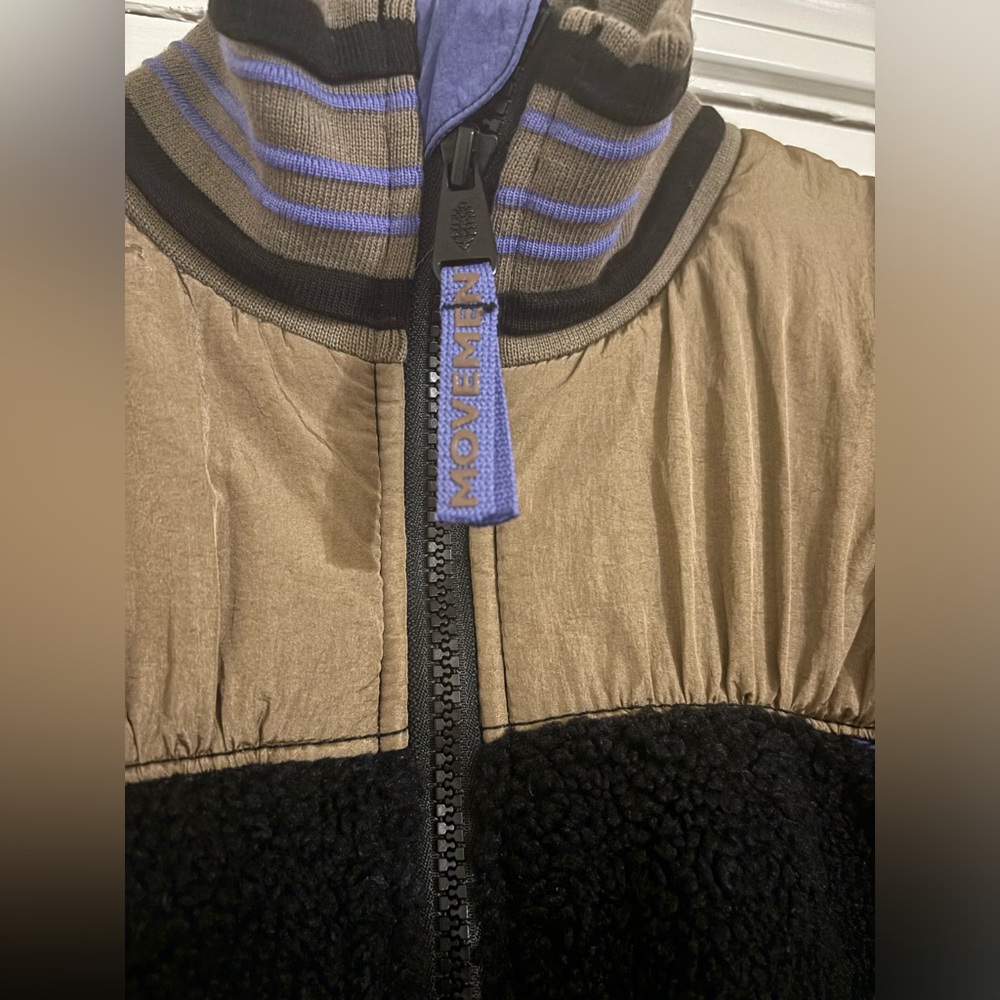 Free People Wild And Free Fleece Coat Black Combo - Picture 4 of 15